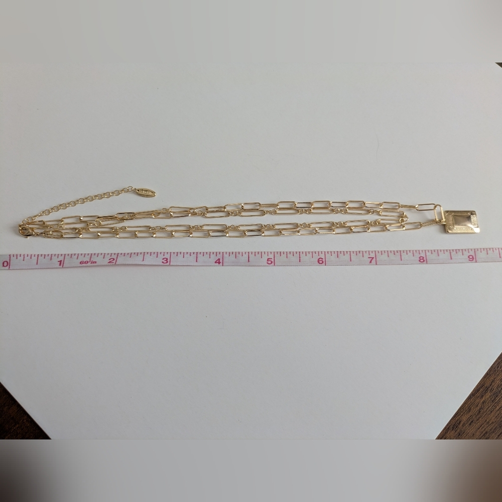 Anthro Rectangle Charm Layered Necklace - Picture 8 of 8